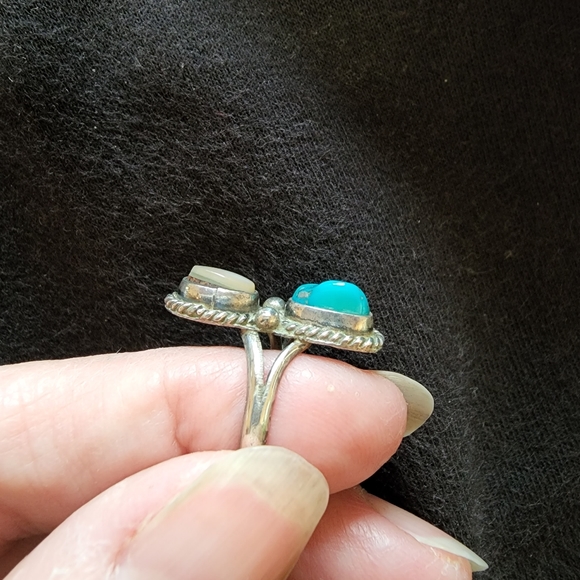 Nice vintage silver turquoise ring - Picture 7 of 8